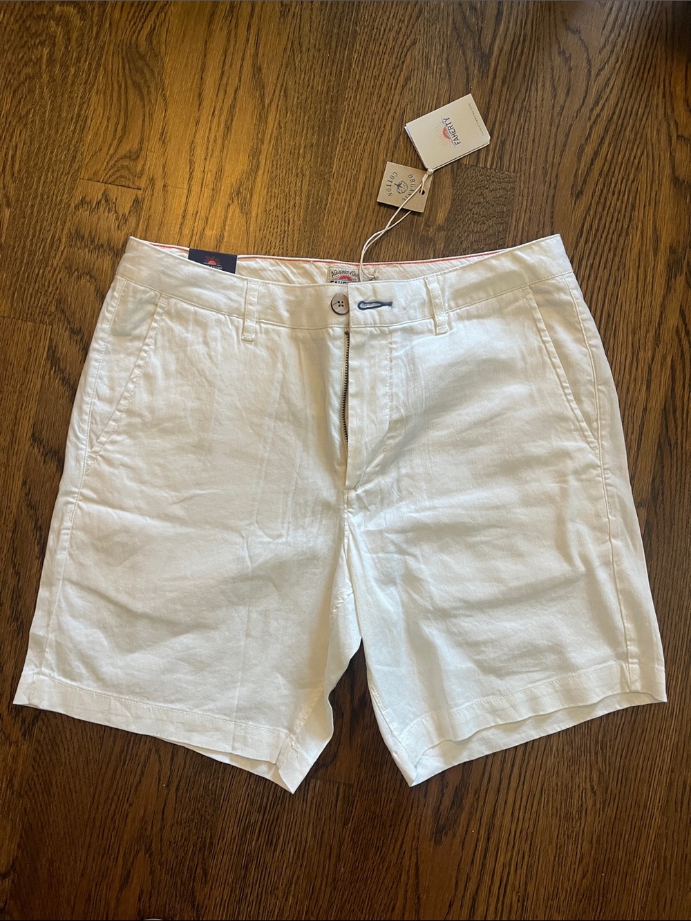 Faherty Cream Tradewinds Linen Short